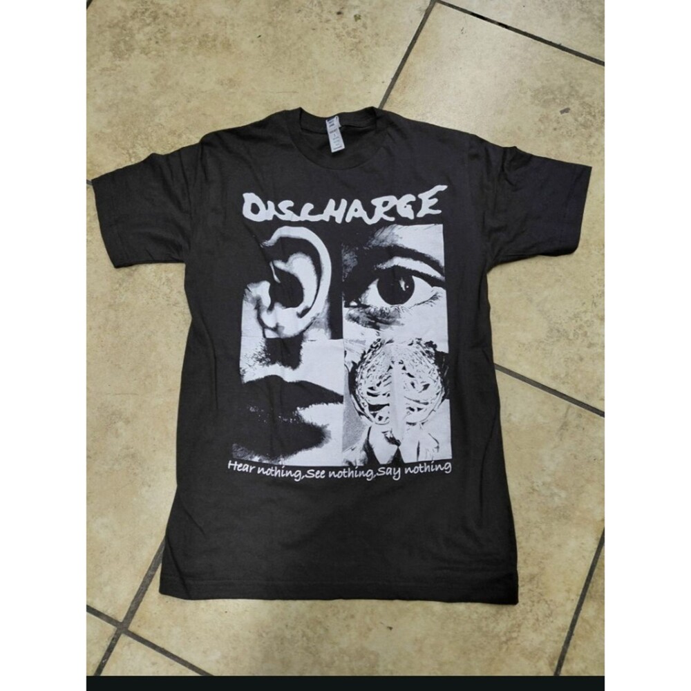 Rare Discharge Rock Black And White Tee Size Large L